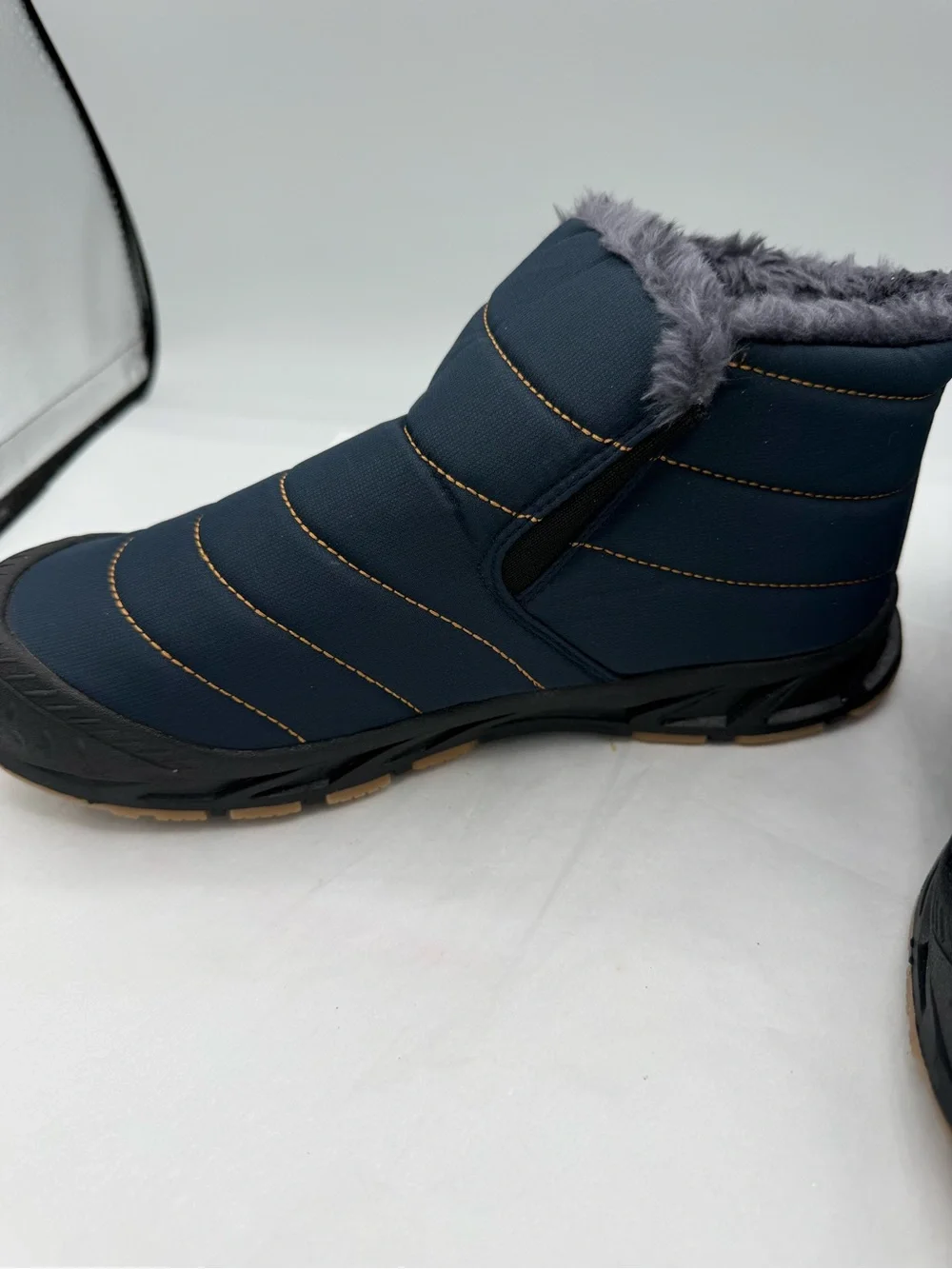 Moving Steps Zermatt Women's Navy Quilted Faux-Fur Ankle Booties New